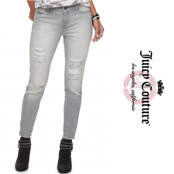 Juicy Couture Denim - Juicy Couture Women's Sequin Ripped Skinny Jeans